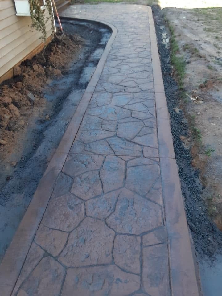 Decorative concrete walkway Central Virginia